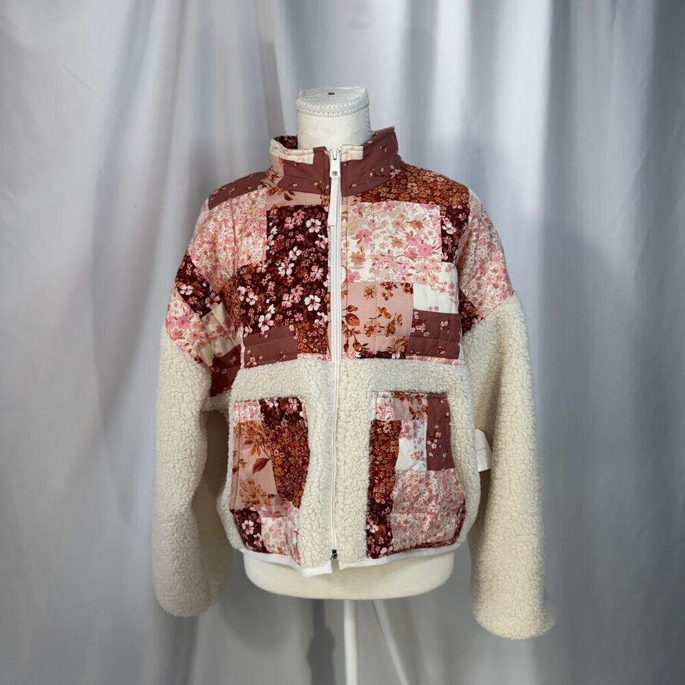 Alter’d State Sherpa Patchwork Jacket Medium NWT Floral Cottagecore Boho Prairie - Picture 13 of 16